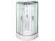 Душевая кабина Водный Мир ВМ-8825, Низкий поддон, задние стекла белая, передние стекла матовые, 100x100x215 см.