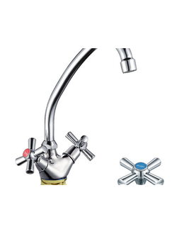 Смеситель для кухни двухвентильный высокий излив ZERIX TLH 722