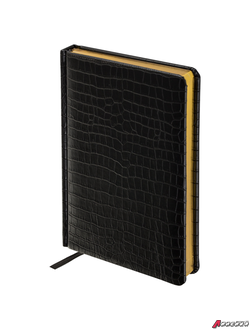 Ежедневник недатированный А5 138×213 мм BRAUBERG «Comodo» под кожу, 160 л., черный. 124974