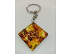 Брелок из натурального янтаря "Mazda"