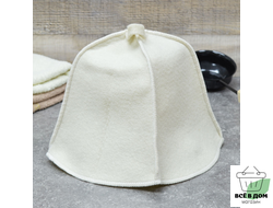 Шапка для бани белая тм "Бацькина баня"