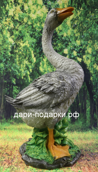 Гусь садовая фигура 60*33 см  1,9 кг  полистоун Россия 2537/012544*