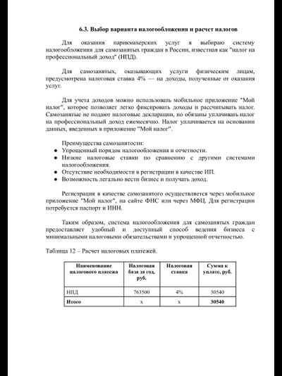 Индивидуальный бизнес-план для Центра Занятости