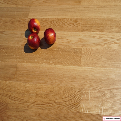 Паркетная доска Parquet Prime Дуб Мон-Блан 195 мм 3-полосный без фаски масло замок 2G толщина 14 мм 2.808 м2