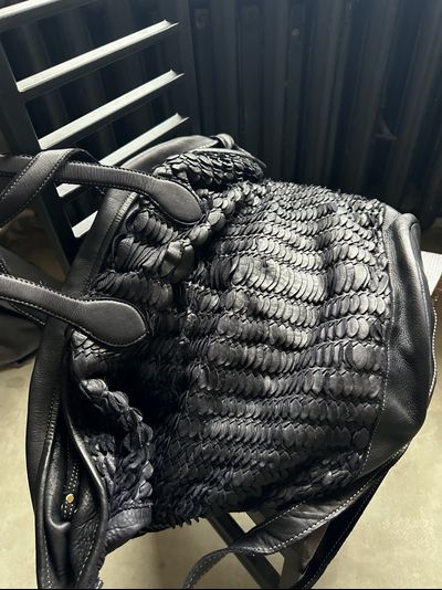 Женская большая сумка из натуральной винтажной кожи Vera Pelle, цвет черный 0268999