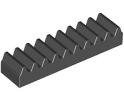 Technic, Gear Rack 1 x 4, Black (3743 / 374326 / 4205760 / 6457282)