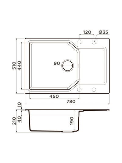 Мойка OMOIKIRI YONAKA 78-LB
