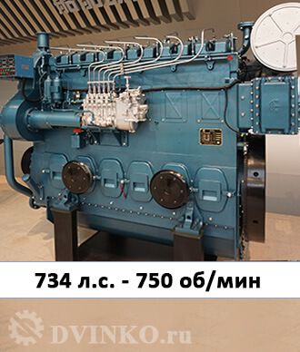 Судовой двигатель XCW6200ZC-5 734 л.с. - 750 об/мин