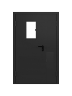 МЕТАЛЛИЧЕСКАЯ ТЕХНИЧЕСКАЯ ДВЕРЬ ДВУСТВОРЧАТАЯ ОСТЕКЛЕННАЯ