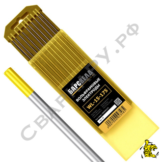 Электрод вольфрамовый Барс золотой WL15 ф2.0х175мм