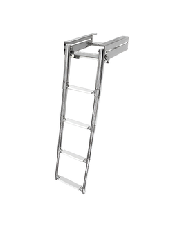 Трап телескопический выдвижной с фиксирующим механизмом, 4 белых ступени (ширина 294 мм.)