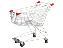 Тележка покупательская STA060-XX Standard красная (725х450х950мм, 60л, колеса 100 и 125 мм. полиур.)