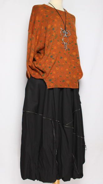 Джемпер  "ЦВЕТНОЙ ПРОВАНС" с разрезами терракотовый