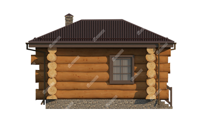 Сруб бани из бревна ручной рубки Кедр, 16 м2