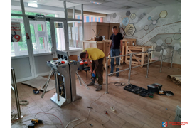 Монтаж турникетов и ограждений в лицее №1