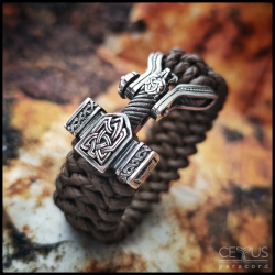 Браслет Молот Тора, натур. кожа