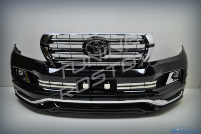 Бампер + губа MODELLISTA LED Toyota Land Cruiser 200 2007-2015 в стиле 2016+ с подсветкой