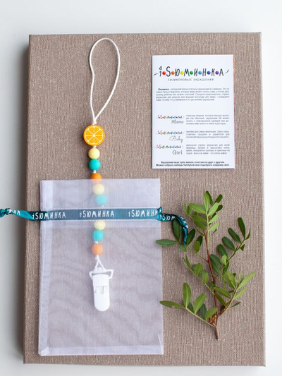 Мини-держатель для пустышки Апельсин