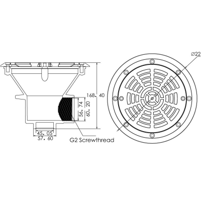 Донный слив универсальный из ABS-пластика Aquaviva EM2837