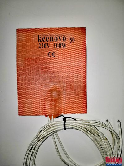 Гибкая нагревающая пластина 100 Вт 220 В (101х127) (терм.50) Keenovo (3М скотч, термодатчик на 50°С)