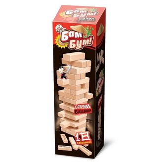 Настольная игра для детей и взрослых Бам-бум падающая башня