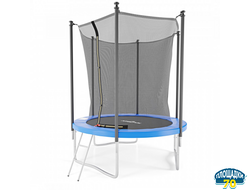 Батут с защитной сеткой DFC JUMP4FUN 6 ft синий с лестницей