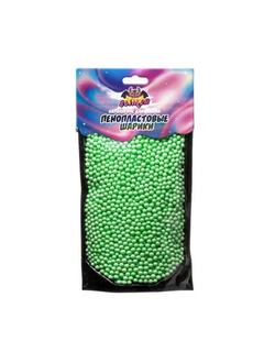 Наполнитель для слайма Пенопластовые шарики 4мм Зеленый, SSS30-11