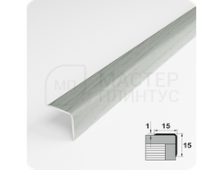 Алюминиевый отделочный уголок Лука УО 15х15мм. ольха серая