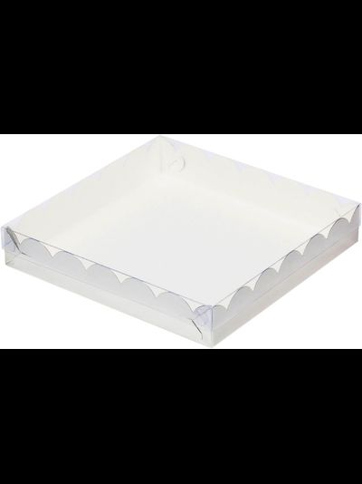 Коробка для печенья/пряников с прозр. кр. (белая), 200*200*35мм