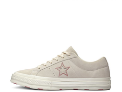 Кеды Converse One Star Love Metallic Кожаные Бежевые низкие