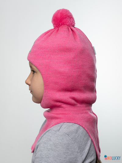 Шапка-шлем 23101-04 с утеплит., хб подклад, ярко-розовый 48-50