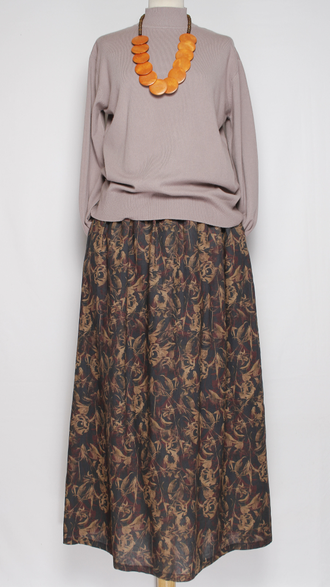 ЮБКА "ХЛОПОК НА ПОДКЛАДЕ" синяя до р.48