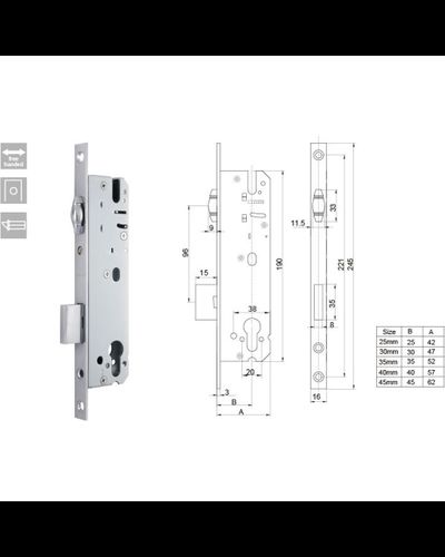 Замок врезной   92 -16 35 Ролик для входных дверей (ставят в проходное места ) (Планета 70п 310)