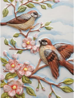 Воробьи (панно)