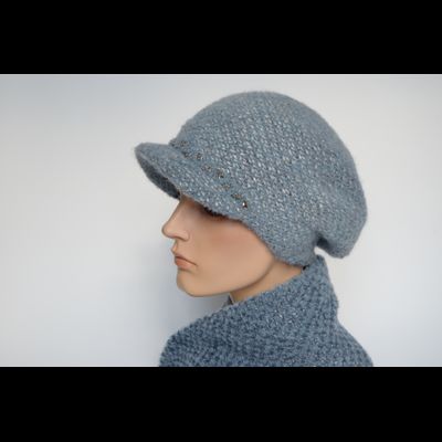 Голубой вязаный шарф Vizio Италия 8035 S