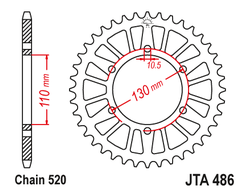 Звезда ведомая алюминиевая JT JTA486.48 (JTA486-48) (A486-48) для Yamaha Road