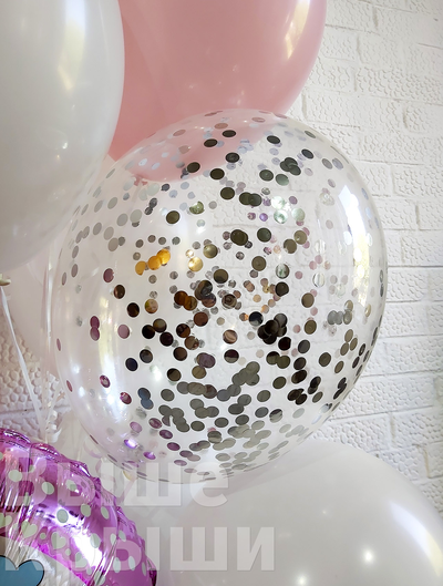 Прозрачный шарик с блёстками в наборе на выписку