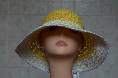 Женская желтая шляпа с белыми полями Vizio Италия 5710 FF2
