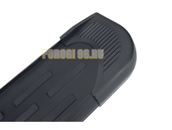 Пороги алюминиевые "Premium Black" 2000 черные Slitkoff для Volkswagen TERAMONT (2018-2025)