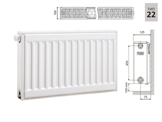 Радиатор prado universal 22х500х1000