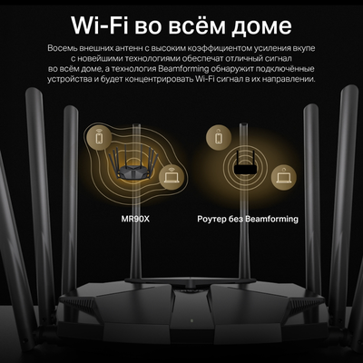 Wi-Fi роутер Mercusys MR90X (AX6000) Черный