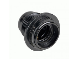 EKF Патрон E27 карболит люстровый с кольцом, черный LHC-E27-r-s