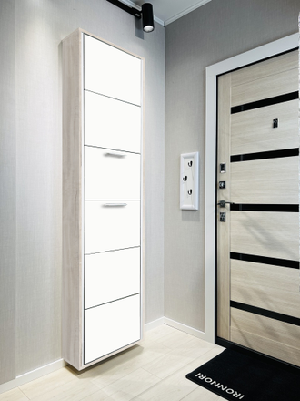 Обувница Айрон-6 Лайт (фасад стекло Белое)