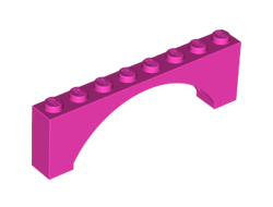 Arch 1 x 8 x 2 Raised, Dark Pink (16577 / 6170955)