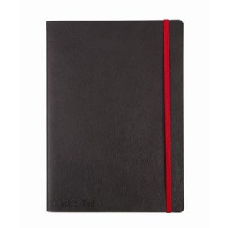 Блокнот Oxford Black&Red А5+ 72л с резинкой, мягкая обложка, 400051203