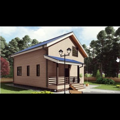 Двухэтажный каркасный дом с пятью спальнями 130м² (SK51)