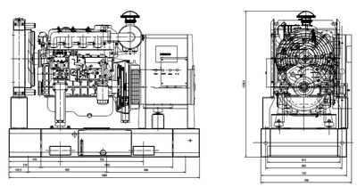 Индустриальный дизель генератор WPG41F1 30 кВт схема