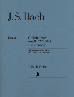Bach, J.S. Konzert a-moll BWV1041 f?r Violine und Orchester: f?r Violine und Klavier