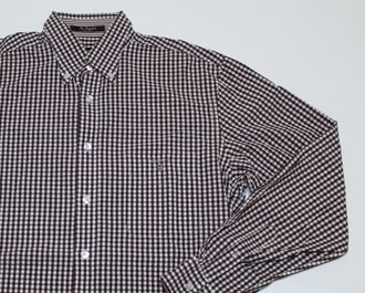 Рубашка в клетку GANT Серый / Коричневый