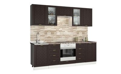 Кухня "Агава" 2,4м МДФ (Эра) лиственница тёмная